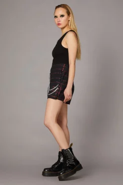 Metallic Checks Skort