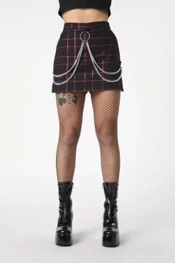 Metallic Checks Skort