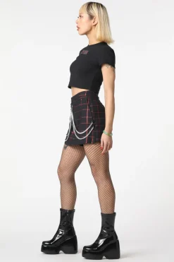 Metallic Checks Skort