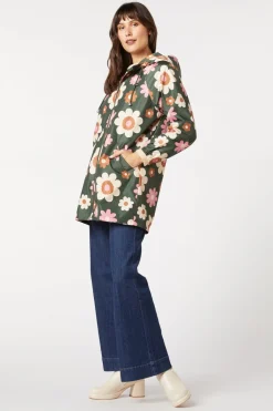 Miss 60S Flower Raincoat