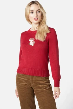 Mushroom Embroidered Sweater