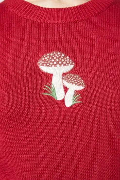 Mushroom Embroidered Sweater