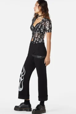 Naked Flame Mesh Blouse