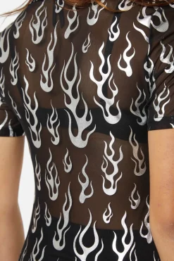 Naked Flame Mesh Blouse