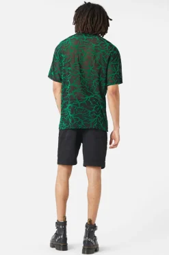 Neglected Flocked Mesh Short Sleeve Shirt