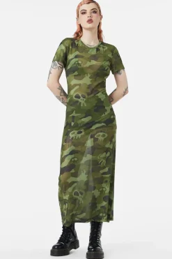 Nook Of The Garden Camo Mesh Dress