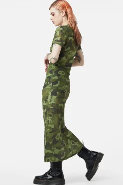 Nook Of The Garden Camo Mesh Dress