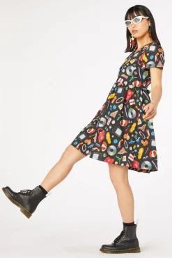 Old Days Print Cotton Dress
