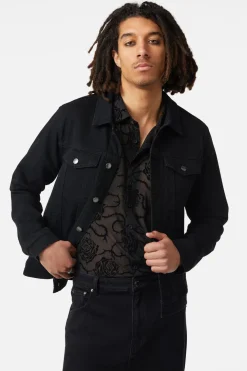 On Guard Back Print Denim Jacket
