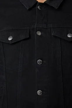 On Guard Back Print Denim Jacket