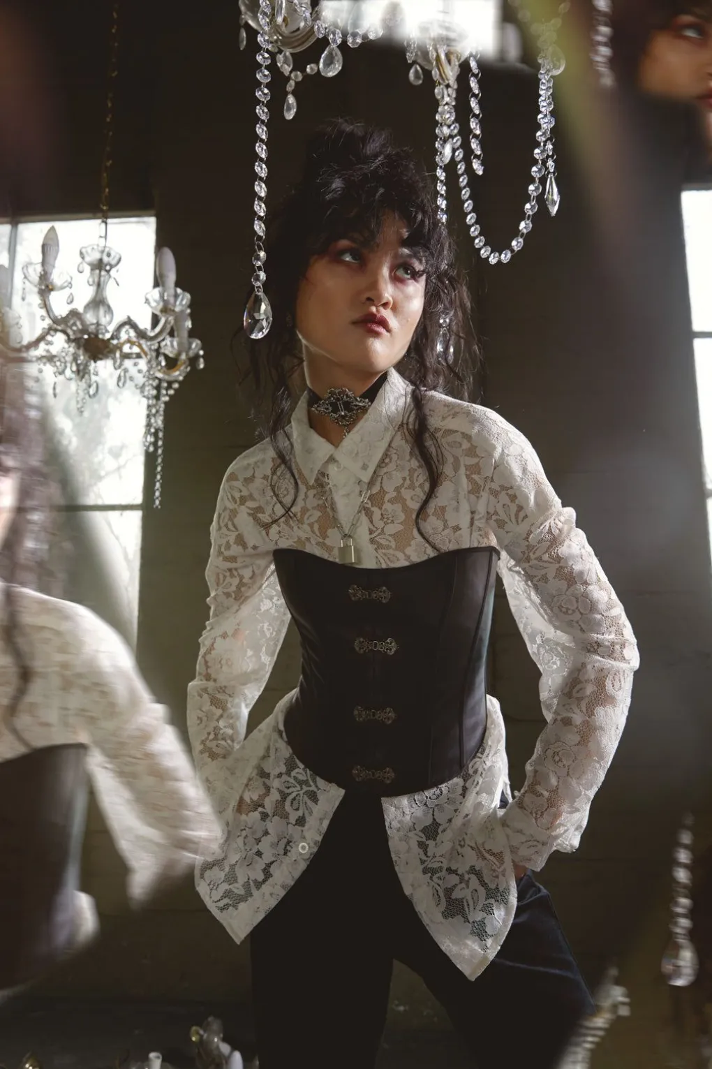 Ornate Metal Pu Corset