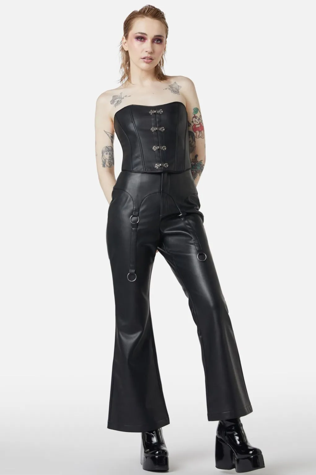 Ornate Metal Pu Corset