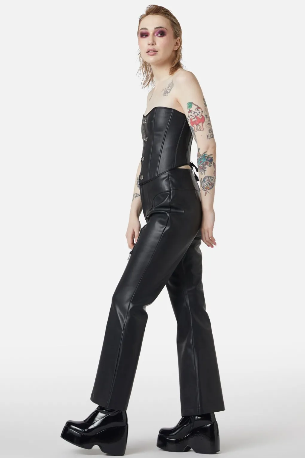 Ornate Metal Pu Corset