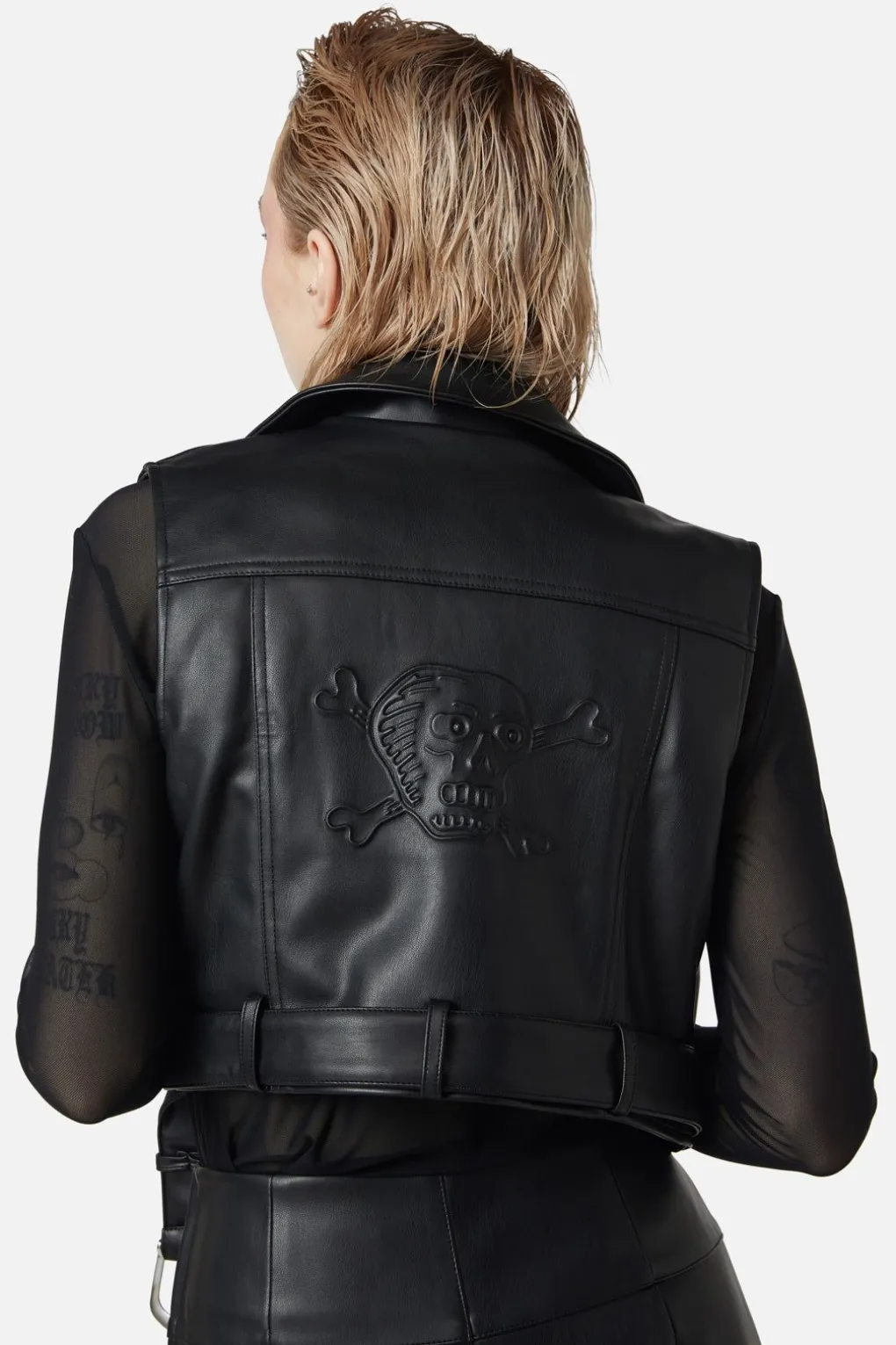 Ornate Metal Pu Vest