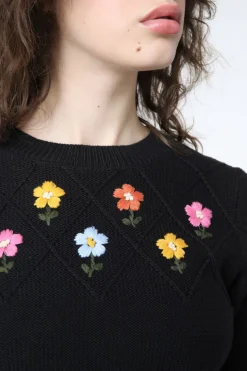 Pansy Patch Knit Top