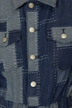Patchwork Denim Boilersuit