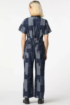 Patchwork Denim Boilersuit