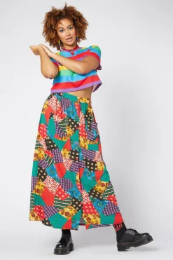 Patchwork Viscose Skirt