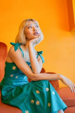 Pattie Embroidered Midi Dress