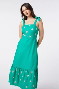 Pattie Embroidered Midi Dress