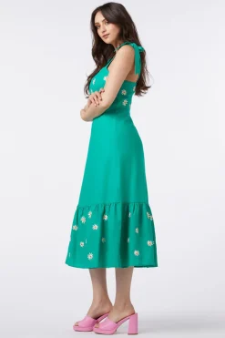 Pattie Embroidered Midi Dress