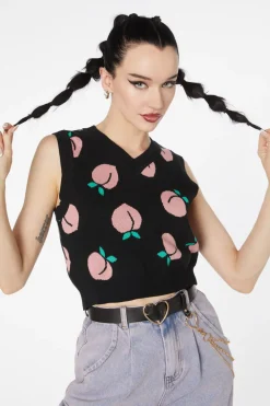 Peach Cotton Knit Vest