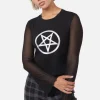 Pentagram Contrast Mesh Top