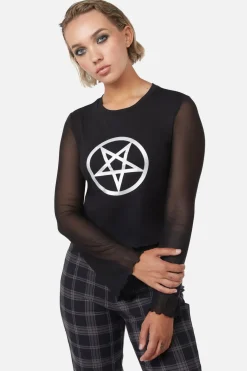 Pentagram Contrast Mesh Top