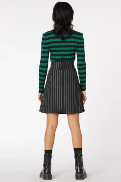 Pin Stripe Pleat Mini Skirt