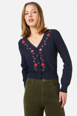 Pomegranate Emb Cardi