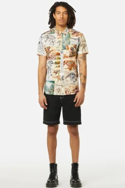 Prehistoric Dino Tile Printed Shirt
