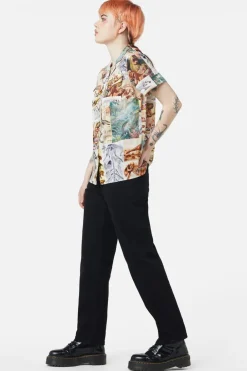 Prehistoric Dino Tile Print Blouse