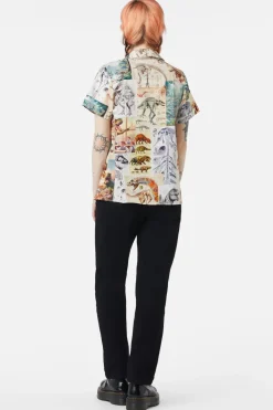 Prehistoric Dino Tile Print Blouse