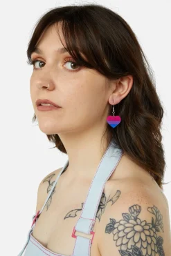 Pride Heart Earrings Bisexual