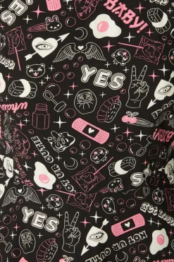 Printed Viscose Goth Dress