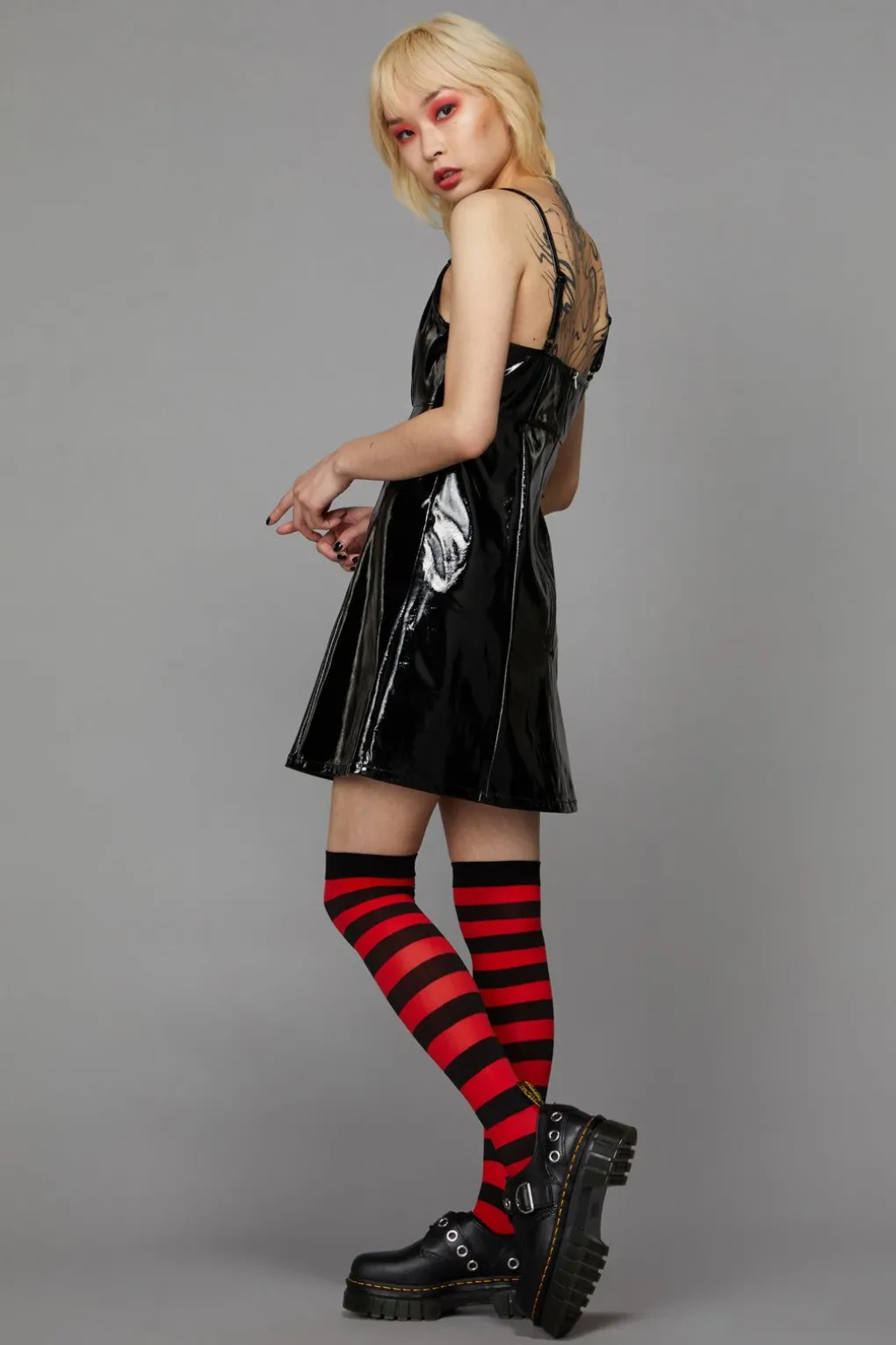 Pu Contrast Panel Dress