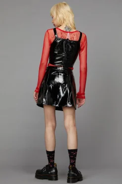 Pu Contrast Panel Skort