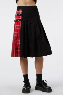 Punk Red Tartan Unisex Skirt
