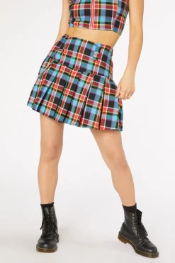Rainbow Tartan Mini Skirt