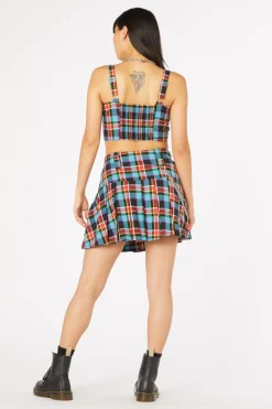 Rainbow Tartan Mini Skirt