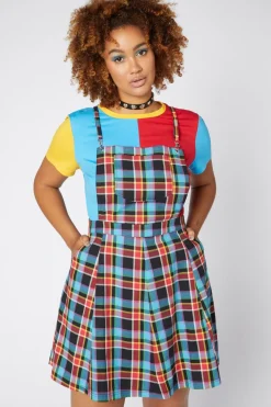 Rainbow Tartan Pinafore