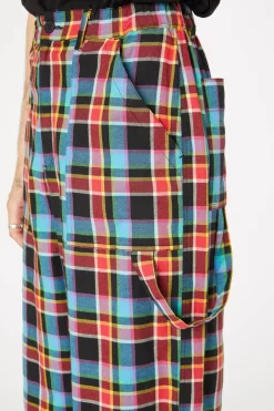 Rainbow Tartan Wide Leg Pant