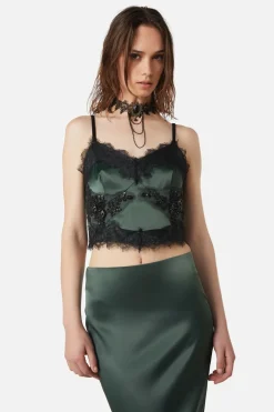 Remnants Satin Lace Bodice Top