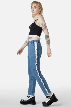 Ruffle Denim Cargo Pant