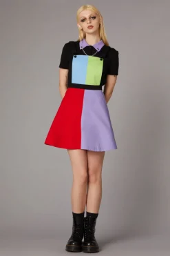 80S Colour Block Pinafore