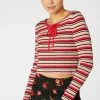 90S Fetch Stripey Crop Knit