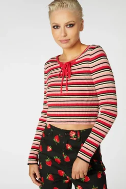90S Fetch Stripey Crop Knit
