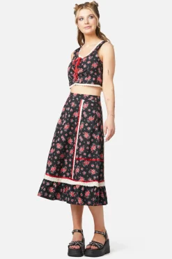 70S Prairie Rose Midi Skirt