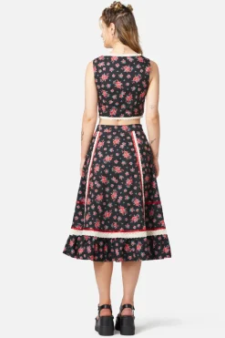 70S Prairie Rose Midi Skirt