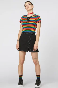 90S Rainbow Crop Rib Knit